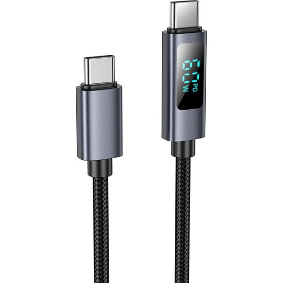 Hoco Cable Type C To Type C With Display 3A 60W X112 1 m black