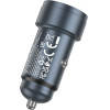 Hoco Car Charger Usb A + Type C Pd QC3.0 3A 30W Z57A Metal gray