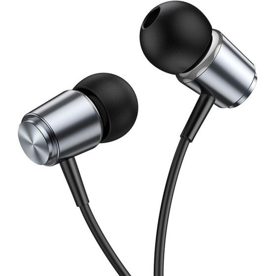 Hoco Wire Earphones Jack 3,5 Mm With Microphone M108 Metal gray