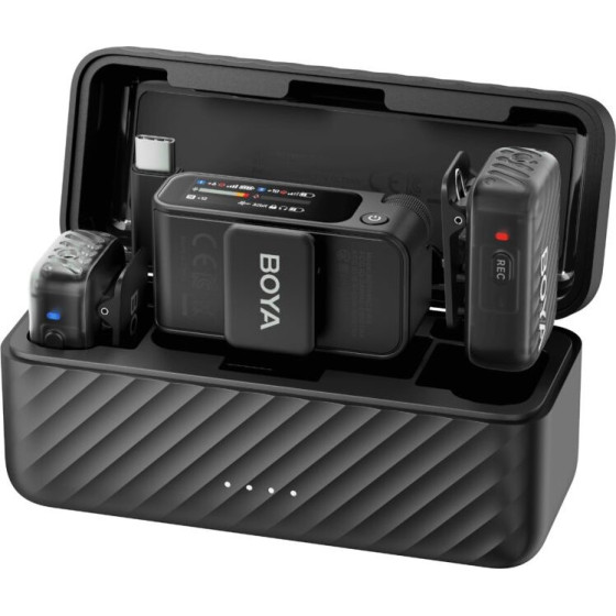 Wireless Hd Twin Microphone USB-C & Camera, 2x RXs, 32bIt Float Onboard Rec 300m 15h - (Boyamic 2-01)