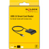 DeLock Card Reader ��� Smart card, Usb �������, 480Mbps, ����� - (91724)