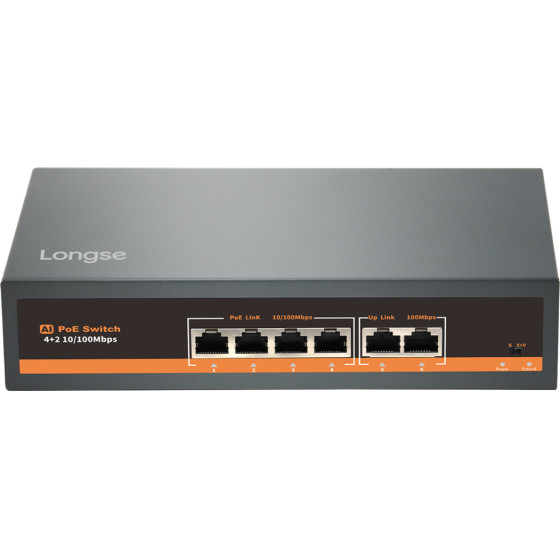 Longse Poe Switch �� 4x Lan & 2x Wan �����, 10/100MBps - (HT42FA)