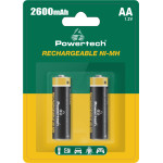 Powertech ����������������� ��������� NI-Mh AA, 2600mah, 1.2V, 2��� - (PT-1404)