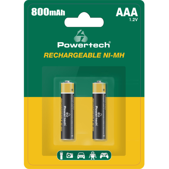 Powertech ����������������� ��������� NI-Mh AAA, 800mah, 1.2V, 2��� - (PT-1403)
