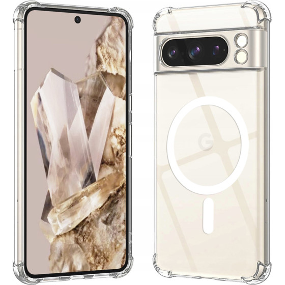 Techsuit - Shockproof Clear Silicone Magsafe - Google Pixel 8 Pro - Clear