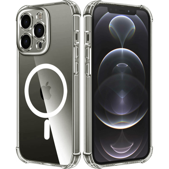 Techsuit - Shockproof Clear Silicone Magsafe - Iphone 12 Pro - Clear