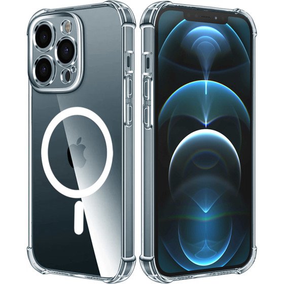 Techsuit - Shockproof Clear Silicone Magsafe - Iphone 12 Pro Max - Clear