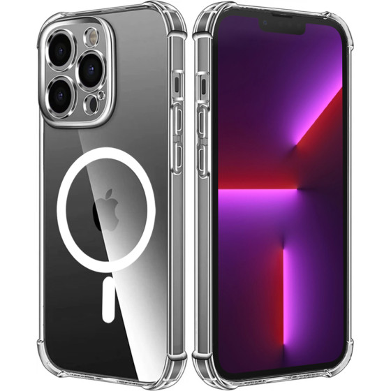 Techsuit - Shockproof Clear Silicone Magsafe - Iphone 13 Pro - Clear