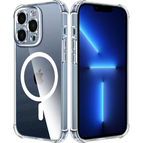 Techsuit - Shockproof Clear Silicone Magsafe - Iphone 13 Pro Max - Clear