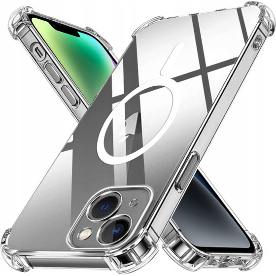 Techsuit - Shockproof Clear Silicone Magsafe - Iphone 14 - Clear