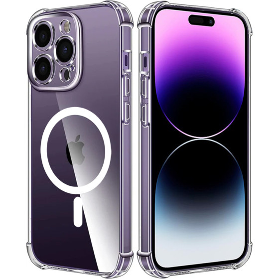 Techsuit - Shockproof Clear Silicone Magsafe - Iphone 14 Pro Max - Clear