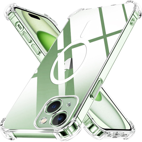 Techsuit - Shockproof Clear Silicone Magsafe - Iphone 15 Plus - Clear