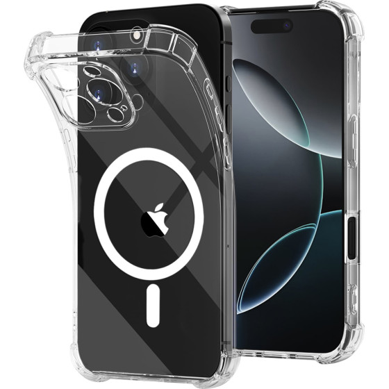 Techsuit - Shockproof Clear Silicone Magsafe - Iphone 16 Pro - Clear