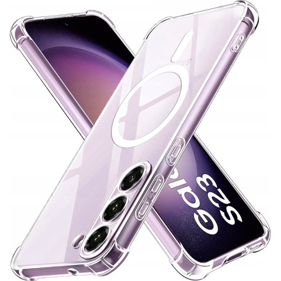 Techsuit - Shockproof Clear Silicone Magsafe - Samsung Galaxy S23 - Clear