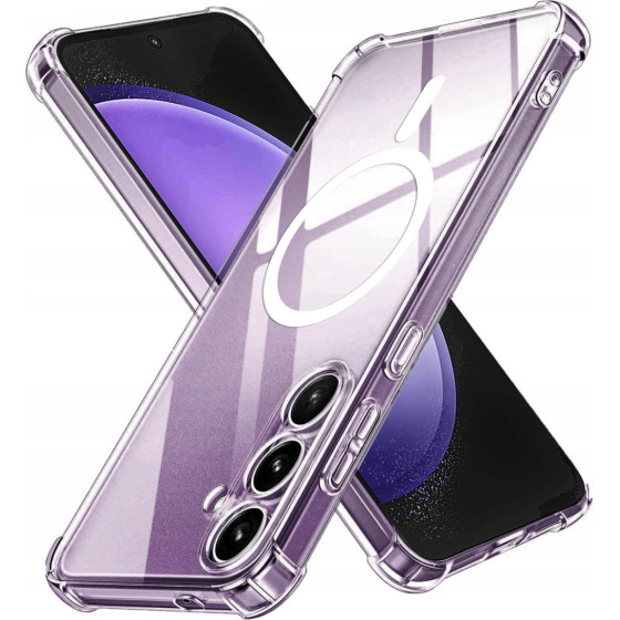 Techsuit - Shockproof Clear Silicone Magsafe - Samsung Galaxy S23 Fe - Clear