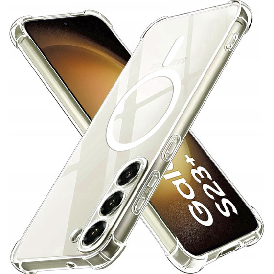 Techsuit - Shockproof Clear Silicone Magsafe - Samsung Galaxy S23 Plus - Clear