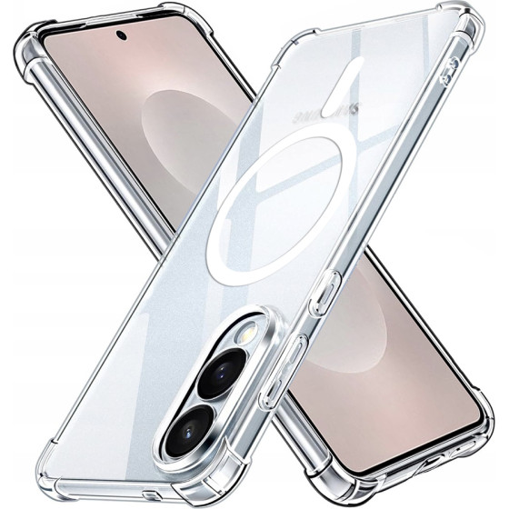 Techsuit - Shockproof Clear Silicone Magsafe - Samsung Galaxy S25 Edge - Clear