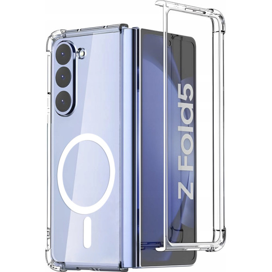Techsuit - Shockproof Clear Silicone Magsafe - Samsung Galaxy Z Fold5 - Clear