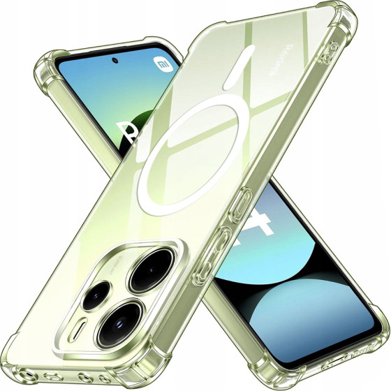 Techsuit - Shockproof Clear Silicone Magsafe - Xiaomi Redmi Note 14 4G (Regional) - Clear