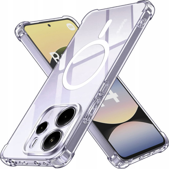 Techsuit - Shockproof Clear Silicone Magsafe - Xiaomi Redmi Note 14 4G (Standard) - Clear