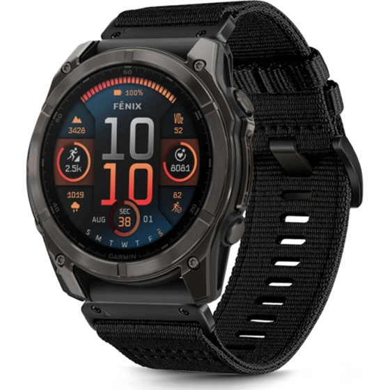 Techsuit - Watchband Quickfit 26mm (W070) - Garmin Fenix 3/3 HR/5X/5X Plus/6X/6X Pro/7X/7X Pro Solar - Obsidian Black