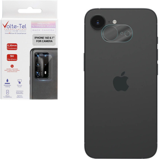 Volte-Tel Tempered Glass Iphone 16E 6.1'' 9H 0.30mm For CAMERA