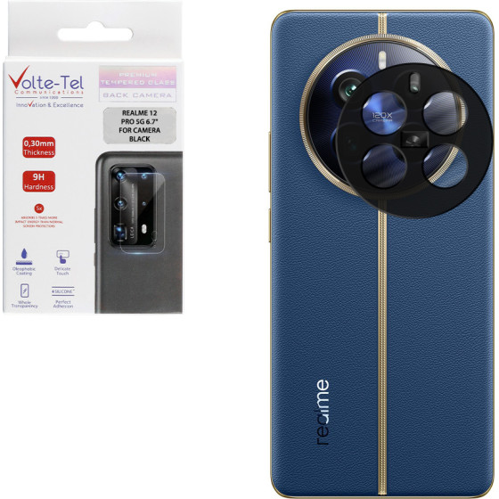 Volte-Tel Tempered Glass Realme 12 Pro 5G 6.7'' 9H 0.25mm 3D Curved For Camera BLACK
