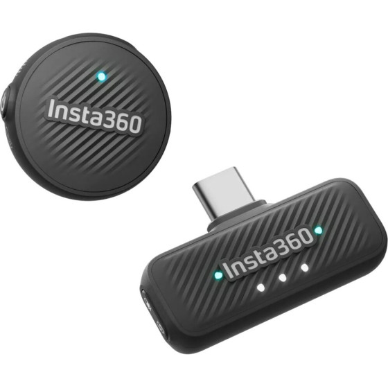 Insta360 Mic Air (1 Transmitter, 1 Reciever) - 10H Battery, 300m Wireless range, built-In Noise Redu - (CINSABWA)