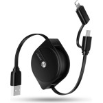 Usams Kabel Zwijany U1 2w1 1m czarny/Black (lightning/microUSB) (US-SJ192) - (SJ192USB01)