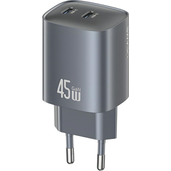 Usams Wall Charger CC305 T66 45W Gan 2xUSB-C Tarnish - (CC305TC01)