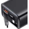 Usams Wall Charger Xiang Series CC296 30W 1xUSB-C 1xUSB-A + USB-C Cable Black - (CC296TC01)