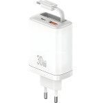 Usams Wall Charger Xiang Series CC296 30W 1xUSB-C 1xUSB-A + USB-C Cable White - (CC296TC02)