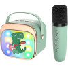 Lamtech BT5.4 Rgb Kid Karaoke Speaker Green With Mic Kroddy - (LAM980213)