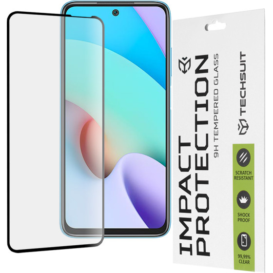 Techsuit - 111D Full Cover / Full Glue Glass - Xiaomi Redmi 10 / Redmi 10 2022 - Black