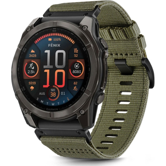 Techsuit - Watchband QuickFit 20mm (W070) - Instinct 2S/2S Solar/Approach S70 42mm/fenix 7S Pro Sapphire Solar - Camo Green