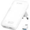 4sMarts Wall Charger Flatplug Slim Dual 65W Gan 2xUSB-C White - (542065)