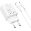 Hoco Wall Charger Usb A + Type C + Cable Type C To Type C 60W Pd QC3.0 Afc 3A 30W N71 white