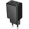 Hoco Wall Charger Usb A + Type C Pd QC3.0 Afc 3A 30W N71 black