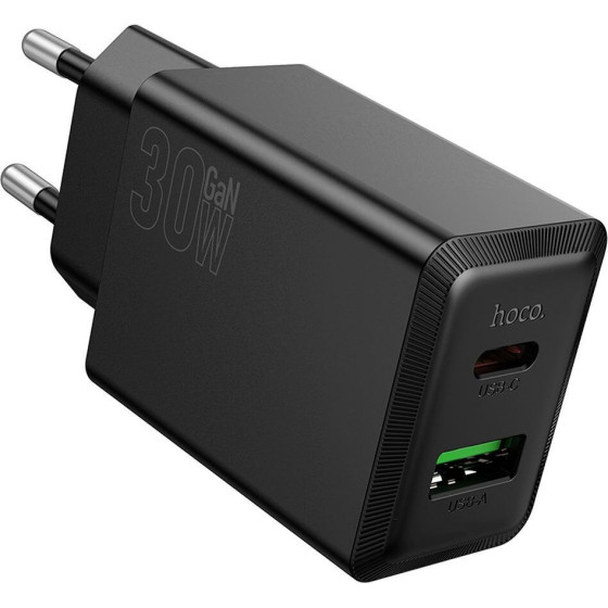 Hoco Wall Charger Usb A + Type C Pd QC3.0 Afc 3A 30W N71 black