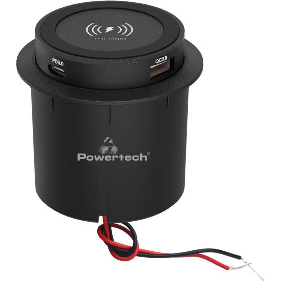 Powertech ��������� ��������� �� Usb & USB-C �����, 15W/30W, ������ - (PTL-025)