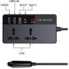 Powertech Inverter ����������� 200W, 12V Dc �� 220V AC, �� USB-C/3x Usb - (PTL-023)