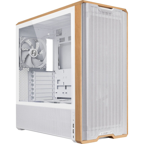 Lian Li Lancool 217 White - Wood Accent - Atx Pc Case (5 FANS) 2 x 170mm, 1 x 140mm & 2 x 120mm Pwm - (G99.LAN217W.00)