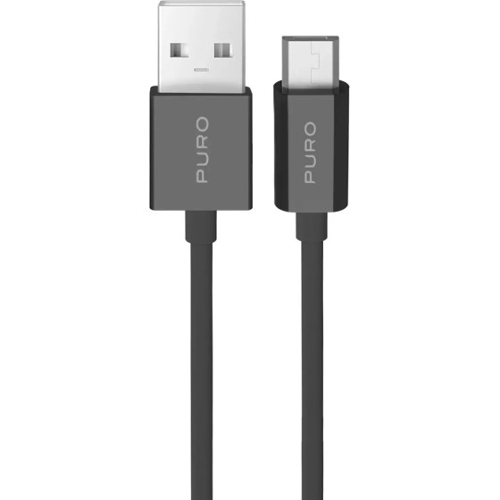 Puro 12W Tpe USB-A - Microusb 2m Cable - Black - (PUCM12W2MTBLK)