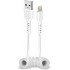 SBS Data Cable Mfi Usb To Lightning Spiral 0.5m White - (CABLEUSBIP589S)