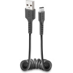 SBS Data Cable Usb To Type C Spiral 0.5m Black - (CABLETYPCSK)