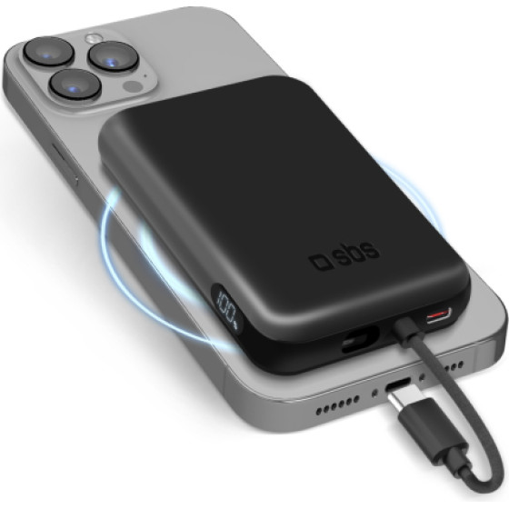 SBS Powerbank 5000 Mah 20W Pd Compatible With Magsafe Qi Black - (BB5000TCMAG)