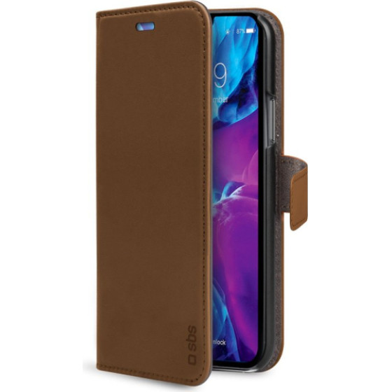 SBS Wallet Lite Book Case Iphone 12 / 12 Pro Brown - (BKLITEIP12MBR)