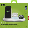 SBS Wireless Charger Qi 3 In 1 Station 10W White - (WIRDESKQI3IN)