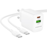 Borofone ��������� �������� USB-C 30W + ������� �������� USB-C �� USB-C ������ - (BN29 Fuente)