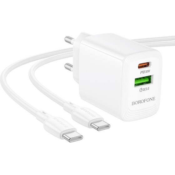 Borofone ��������� �������� USB-C 30W + ������� �������� USB-C �� USB-C ������ - (BN29 Fuente)